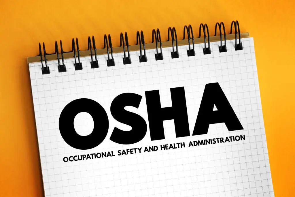 OSHA logo on a notepad